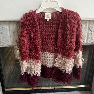 Super cute shaggy 3 tone color jacket